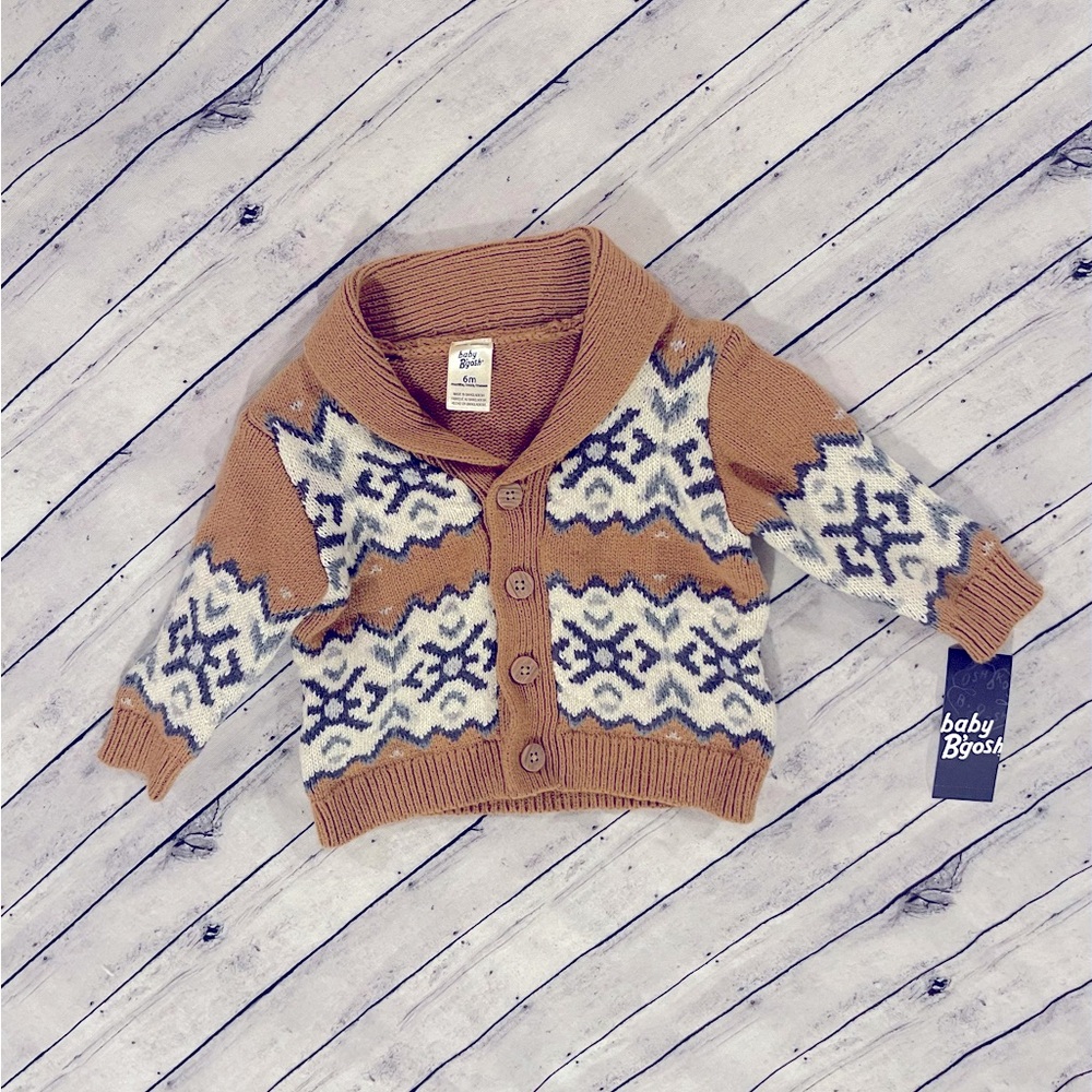 Baby Boy OshKosh B’Gosh Chunky Knit Cardigan Infant 6 Month NWT